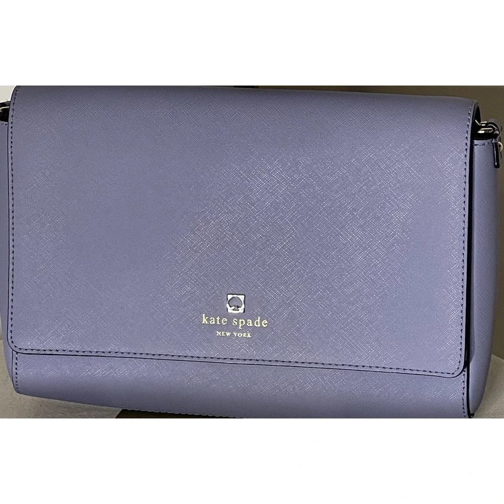 Kate Spade Madison Willow‎ Crossbody Bag Blue Iris Leather Convertible Shoulder